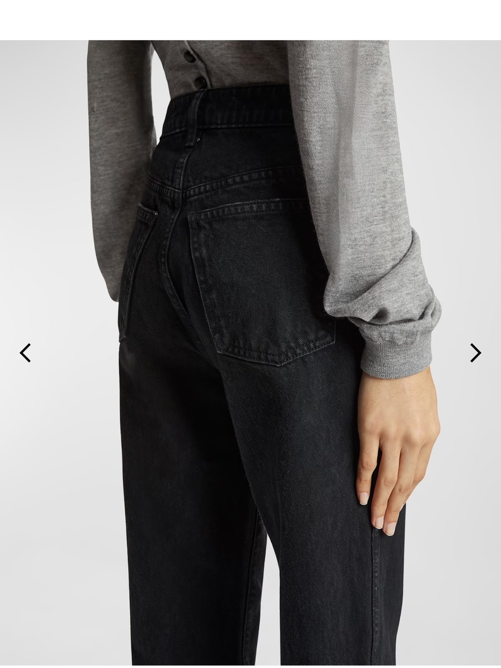KHAITE Black Men's Jeans with Deep Indigo Label